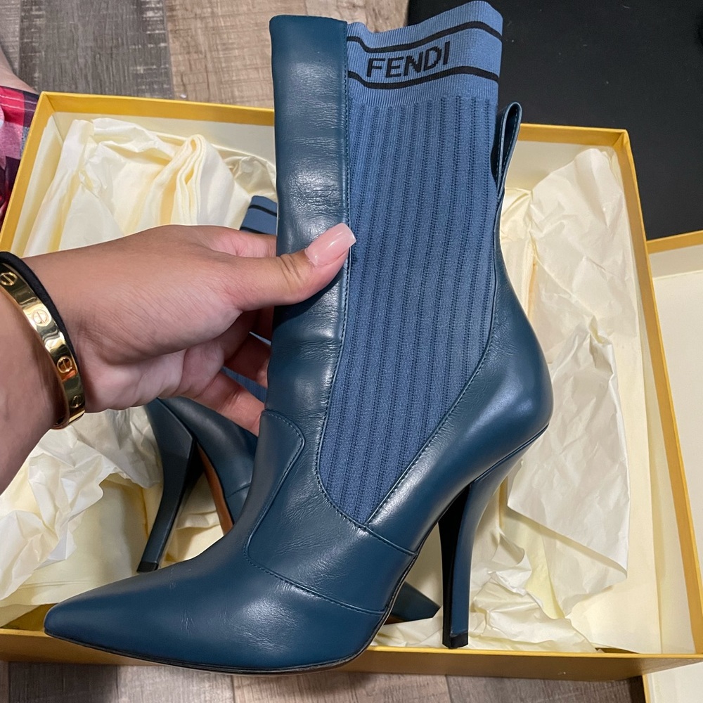 Blue FENDI ankle boot